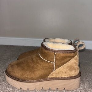 Tan Ultra Mini Platform Uggs